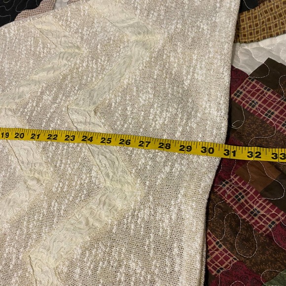 NWT Cato Sz 22/24 Plus Knit Gauzy Chevron Top Shirt Sheer Cream Metallic Gold - Picture 8 of 8